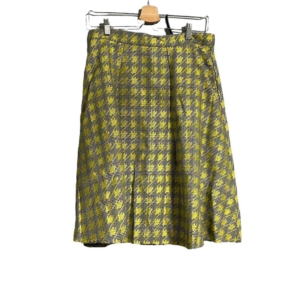 Modcloth Yellow Plaid A-Line Skirt